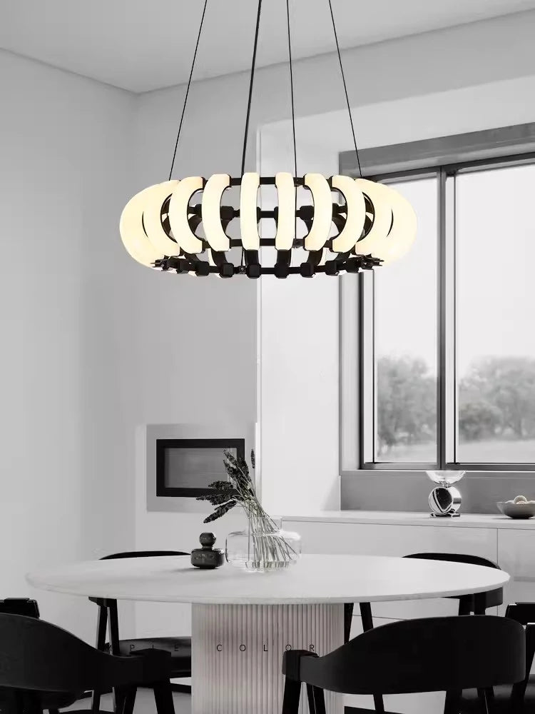 lampe pendante design moderne led ronde nordique pour décor atmosphérique - vue 2 sur 9