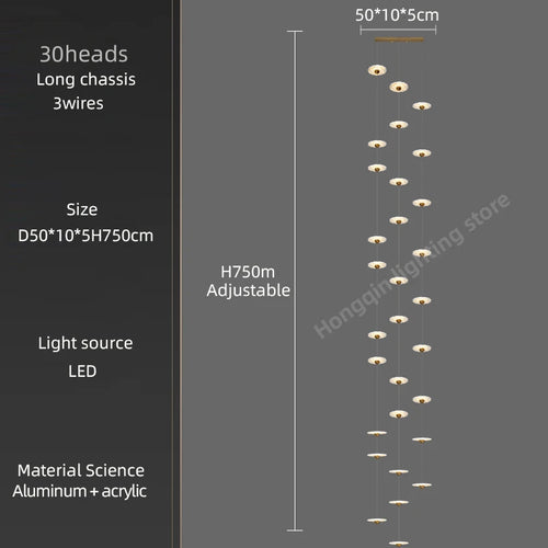 lustre moderne à led pour éclairage intérieur élégant - vue 24 sur 26