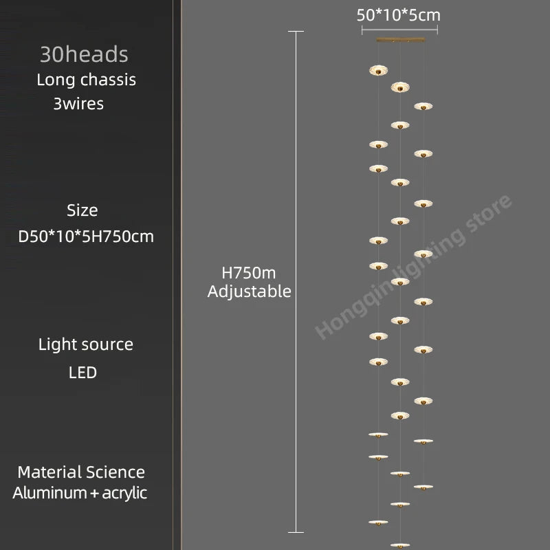 lustre moderne à led pour éclairage intérieur élégant - vue 23 sur 26