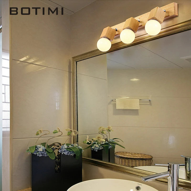 Applique murale en bois massif ajustable hôtel miroir - vue 4 sur 10
