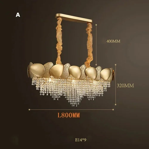 lustre moderne en cristal pampilles et acier inoxydable - vue 17 sur 16