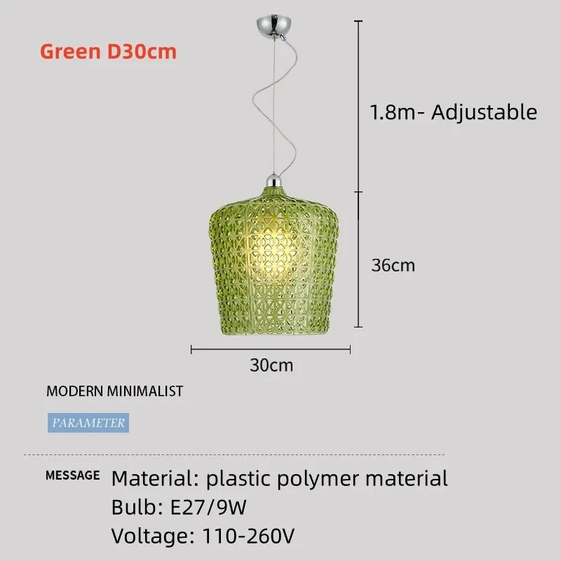 lustre italien moderne creux décoratif avec lumières led acryliques - vue 11 sur 16