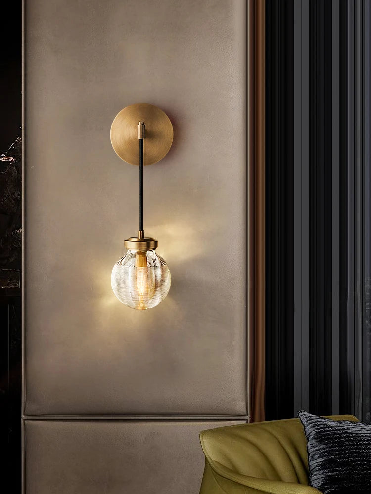 applique murale en cuivre et cristal moderne pour intérieur élégant - vue 2 sur 9