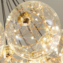 lustre nordique en verre fumé led pour décoration intérieure