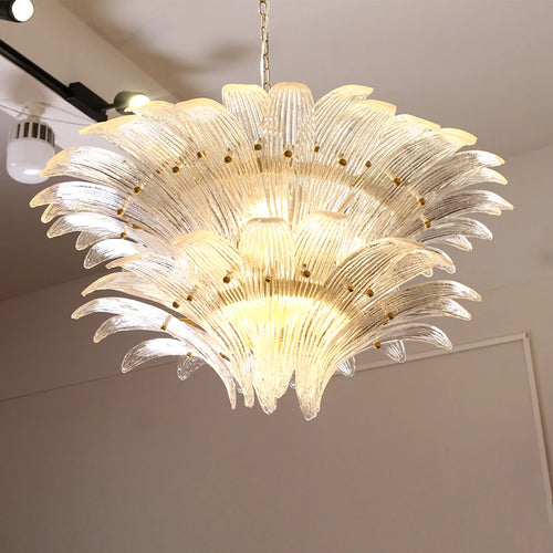 AiPaiTe français Vintage Murano verre LED lustre pour salon escalier Villa hôtel hall en forme de palmier lustre en verre - vue 2 sur 11