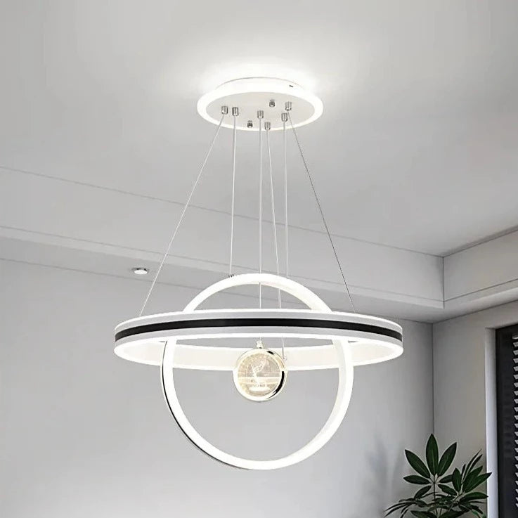 Lustre circulaire de luxe en cristal d'élan pour Restaurant - vue 3 sur 4