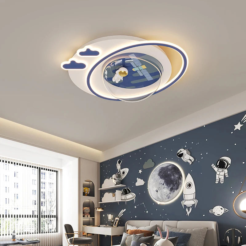 plafonnier à led astronaute espace pour enfants - vue 4 sur 9