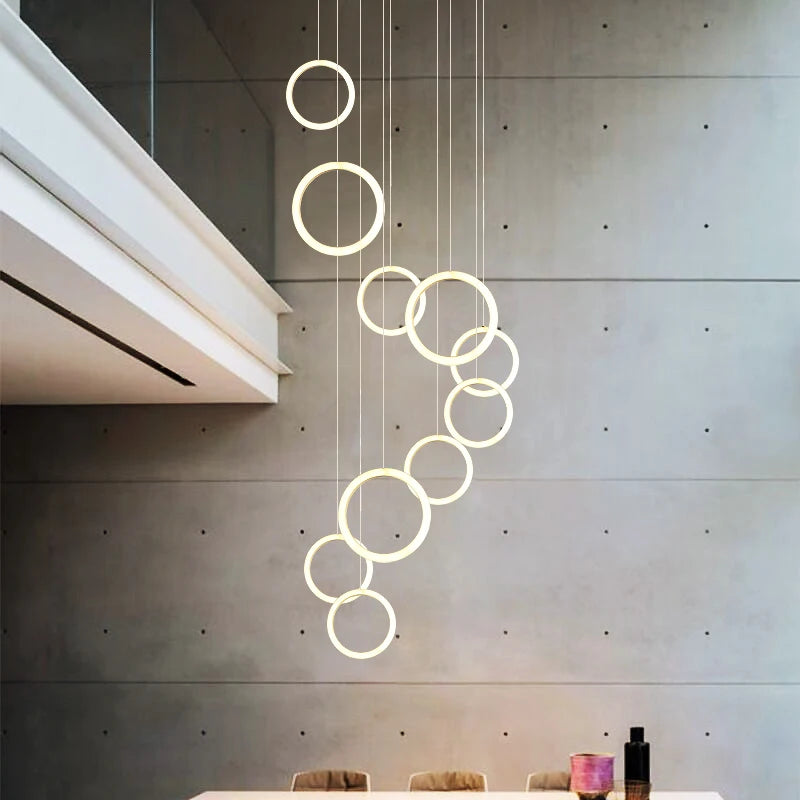 lustre moderne minimaliste pour loft appartement duplex villa - vue 2 sur 12