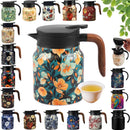 théière isotherme vintage motifs floraux acier inox infuseur