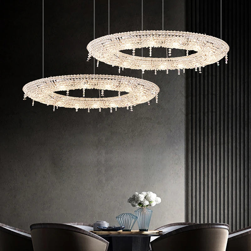 lustre en cristal décoratif pour éclairage intérieur élégant - vue 5 sur 15