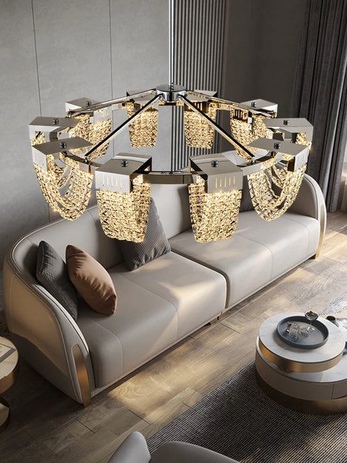 suspension en cristal de luxe pour décoration intérieure moderne - vue 6 sur 10