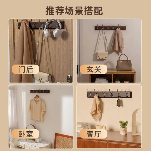 cintres en noyer noir pour rangement et décoration murale - vue 4 sur 11