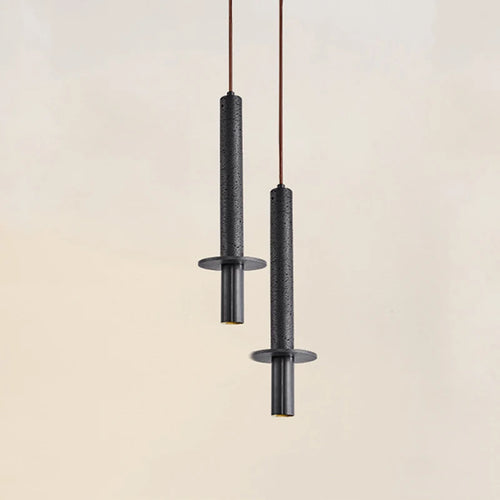 Suspension LED en travertin jaune naturel japonais - vue 2 sur 9