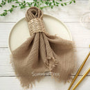 Serviette de table gaze coton rustique lot 12
