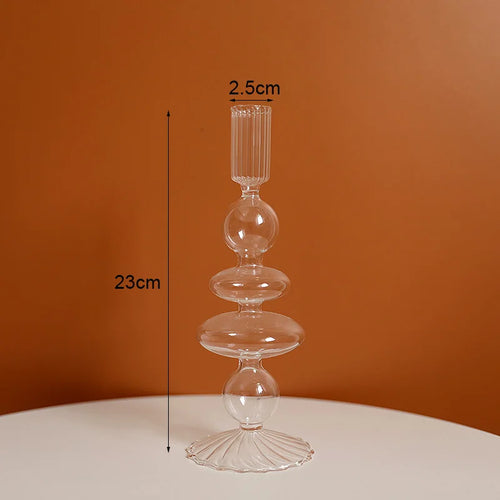 bougeoir vintage en verre pour mariage et dîners romantiques - vue 15 sur 27