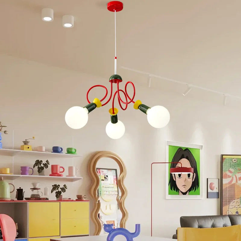 lustre design memphis coloré pour chambre enfant - vue 3 sur 9