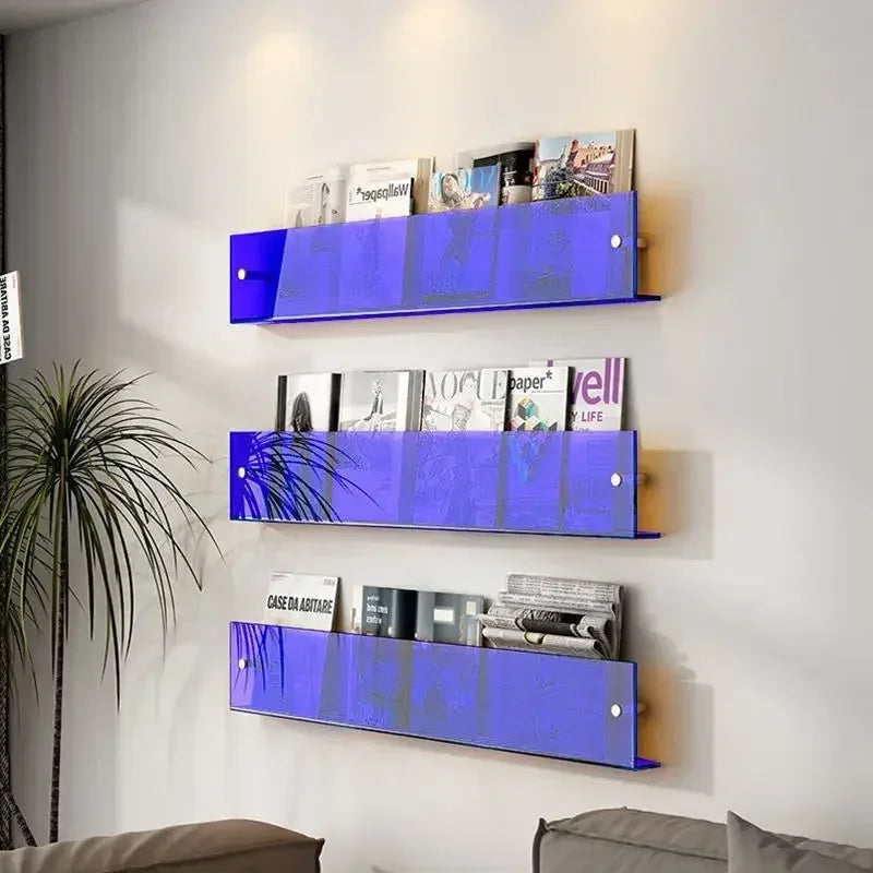 étagère murale transparente en acrylique pour rangement divers - vue 3 sur 11