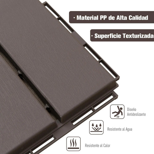 Dalles extérieur imitation bois antidérapantes 30x30 clipsables - vue 7 sur 6