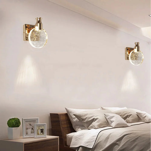 applique murale led de luxe en cristal décorative et veilleuse - vue 6 sur 8