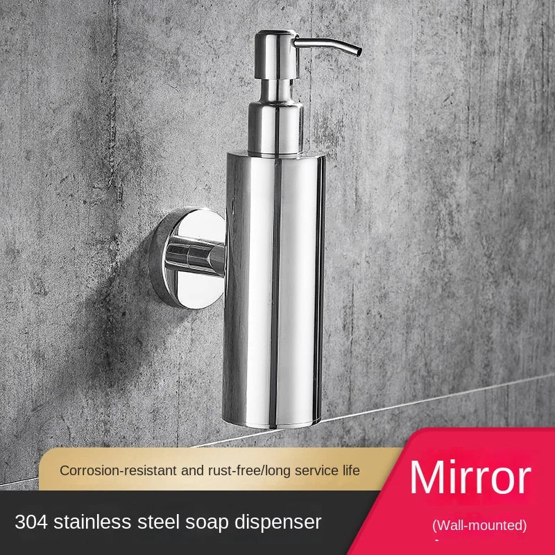 distributeur de savon mural en acier inoxydable 200 ml accessoires salle de bain - vue 21 sur 21