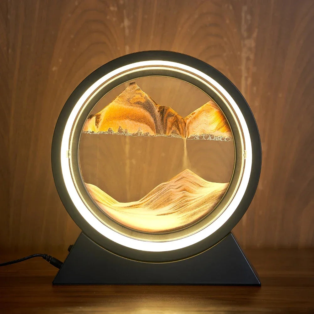 lampe de table créative avec sable mouvant 3D décoratif - vue 5 sur 24