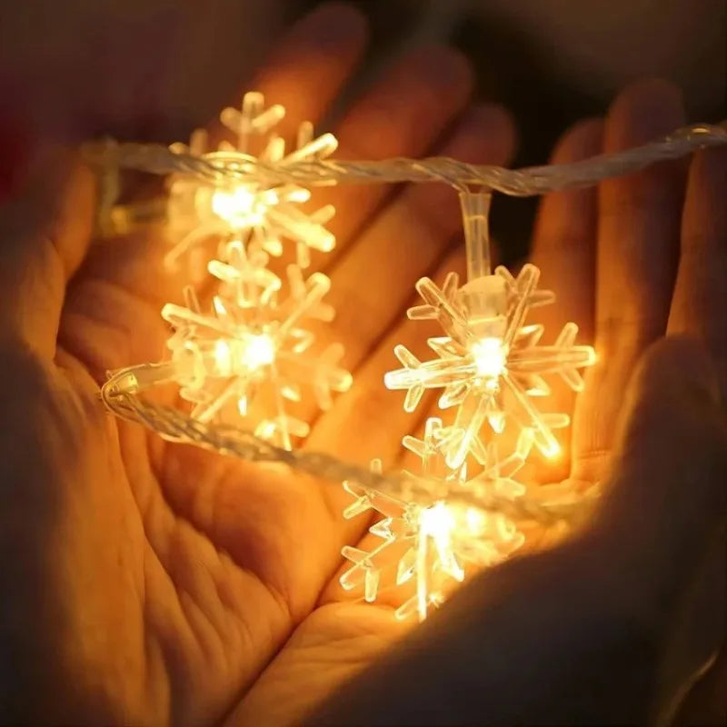guirlande lumineuse à led flocon de neige pour fêtes et décorations - vue 2 sur 9