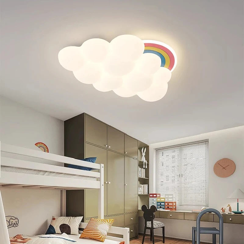 plafonnier nuage arc-en-ciel à led pour chambre d'enfant - vue 4 sur 7