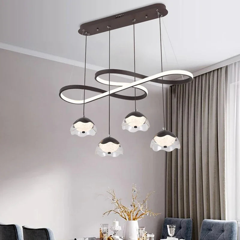 lustre led décoratif moderne pour éclairage intérieur suspendu - vue 5 sur 8