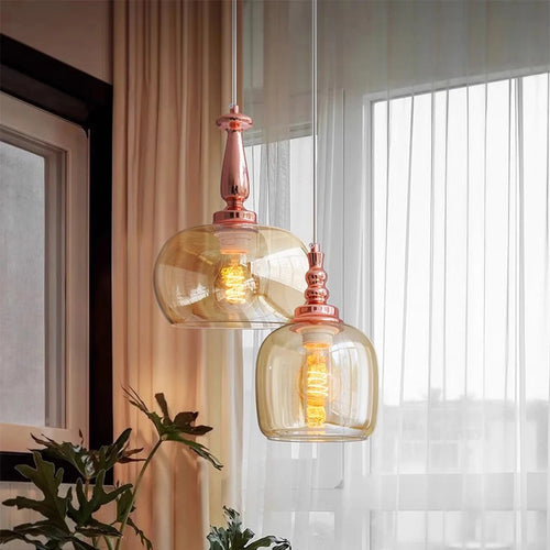 suspension rétro en verre style loft nordique décoratif pour intérieur - vue 2 sur 9
