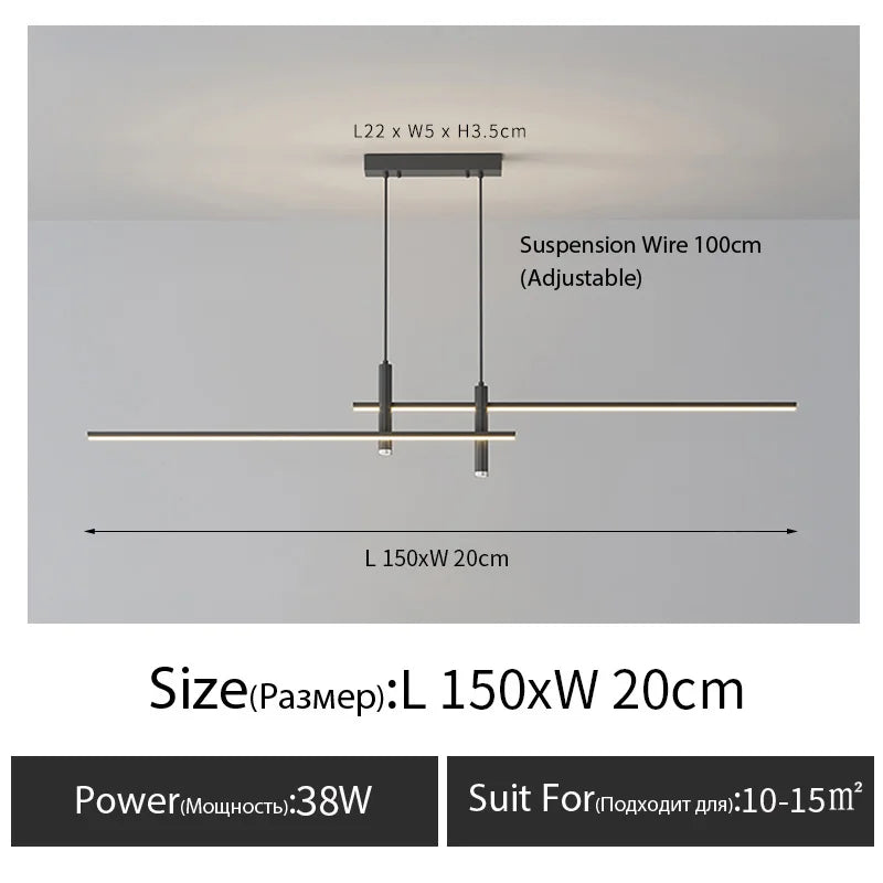 lustre nordique moderne avec projecteur pour restaurant et bar - vue 15 sur 18