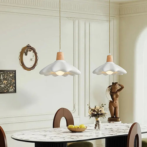 suspension LED style crème française idéale pour bar ou famille d'accueil - vue 3 sur 8