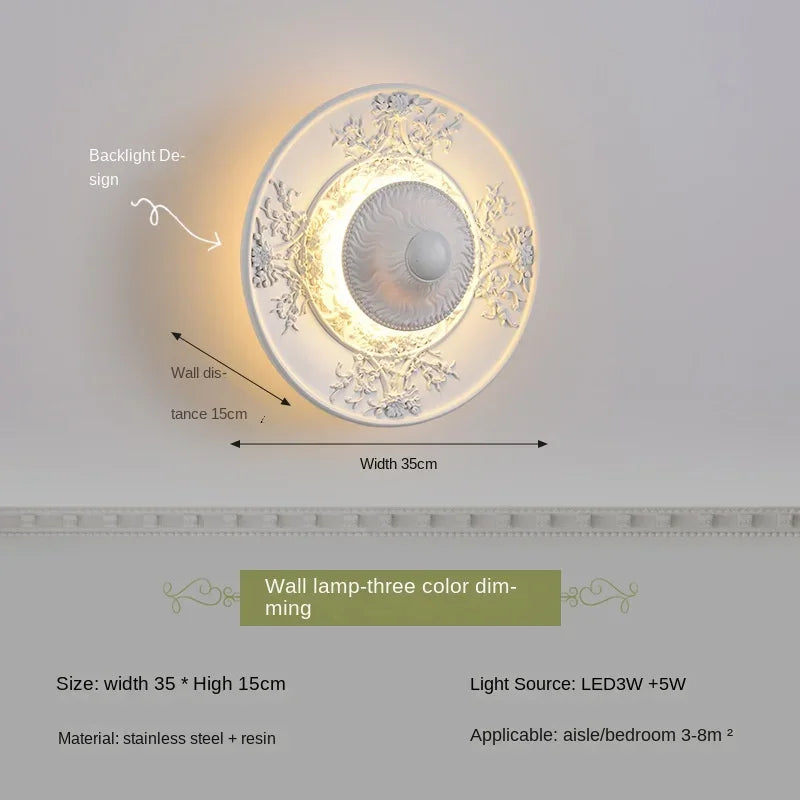 applique murale en résine d'ange sculptée décorative à led - vue 12 sur 19