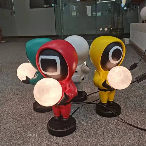 lampe de table astronautes design nordique veilleuse 3D décorative - vue 3 sur 10