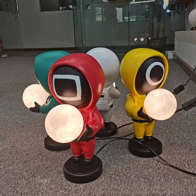 lampe de table astronautes design nordique veilleuse 3D décorative - vue 2 sur 10