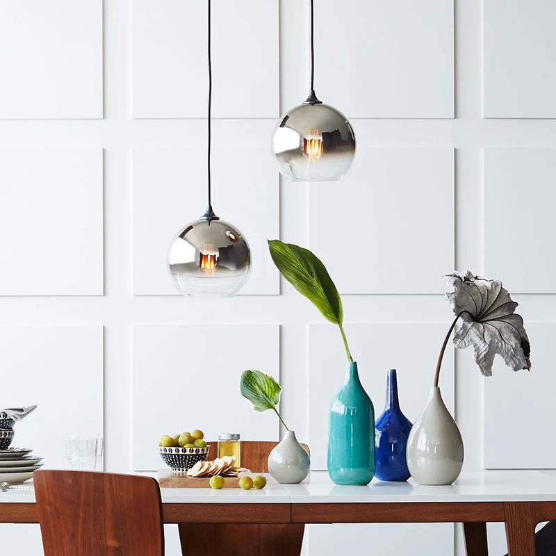 suspension modernes en verre pour décoration nordique - vue 3 sur 9