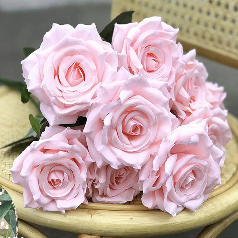 fleurs de roses artificielles bouquet décoration pour la maison et bureau - vue 3 sur 14