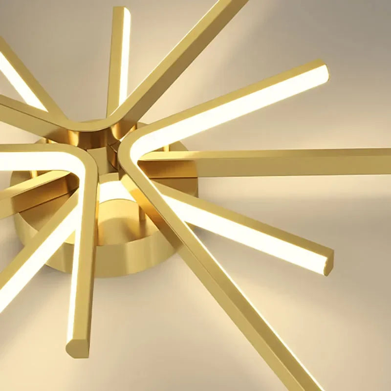 plafonnier led moderne en cuivre pour décoration artistique - vue 6 sur 18