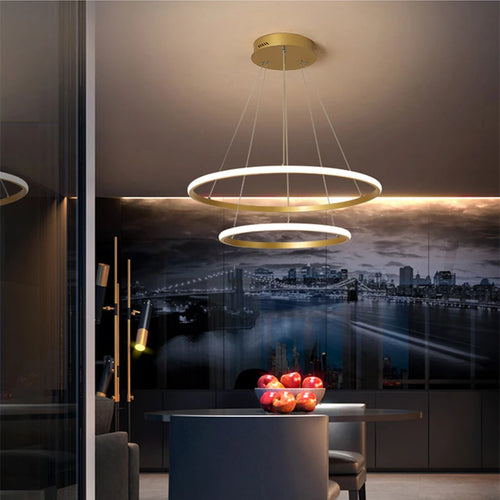 lustre moderne design cercle suspendu pour intérieur élégant - vue 6 sur 20