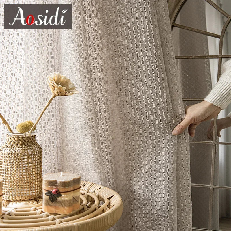 Voilage tulle moderne rayé pour salon chambre fenetre - vue 1 sur 9