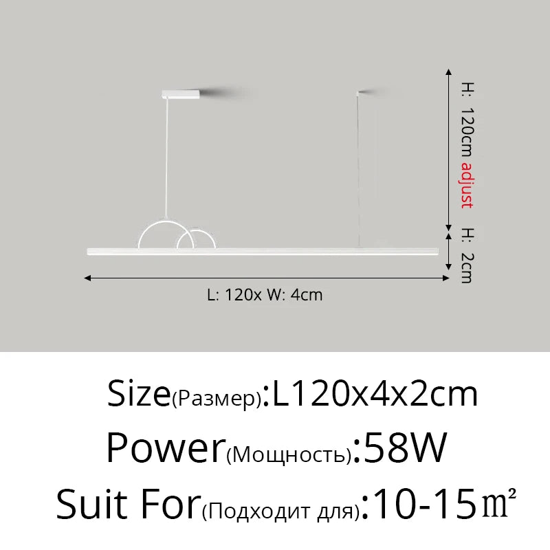 lustre à led nordique design pour éclairage intérieur moderne - vue 16 sur 18