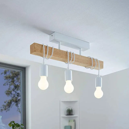 lustre moderne en bois massif créatif suspension pour restaurant - vue 3 sur 8