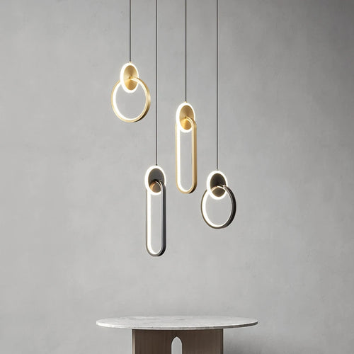 lustre long câble minimaliste suspendu rond 2022 - vue 2 sur 12