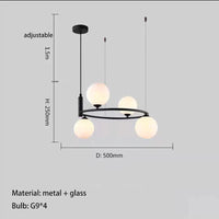lustre nordique en verre avec cordon réglable pour décoration maison