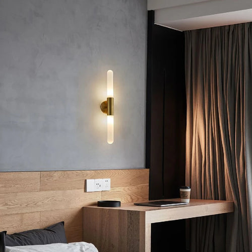 applique murale led minimaliste en métal et verre transparent - vue 5 sur 8