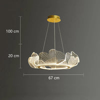 lustre led postmoderne de luxe réglable lotus feuille minimaliste