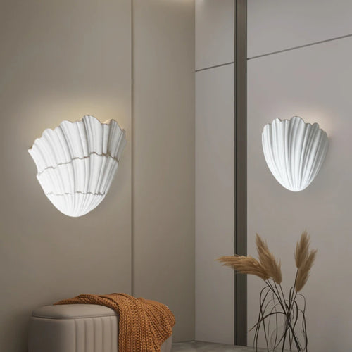 applique murale en coquille de gypse led moderne et créative - vue 3 sur 9