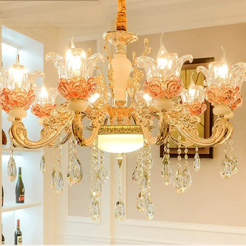 lustre de luxe en cristaux pour décoration élégante créative - vue 4 sur 21