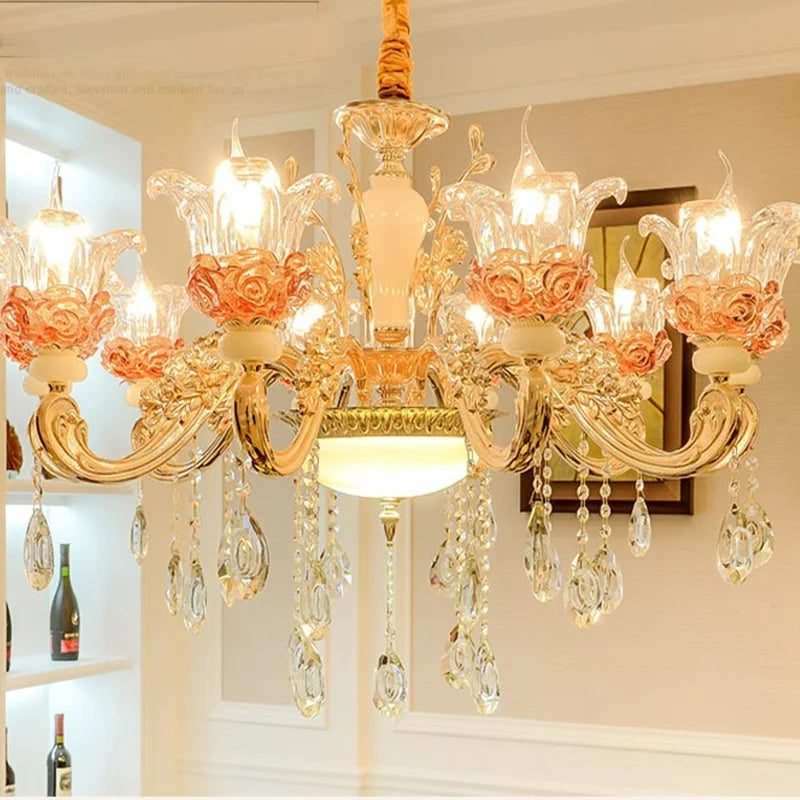 lustre de luxe en cristaux pour décoration élégante créative - vue 3 sur 21