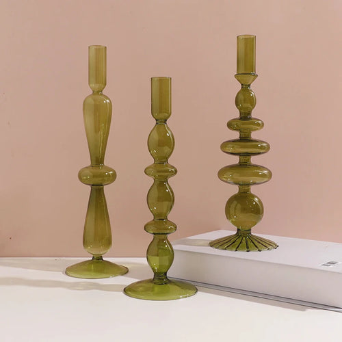 bougeoir en verre européen pour décoration et mariage - vue 4 sur 30