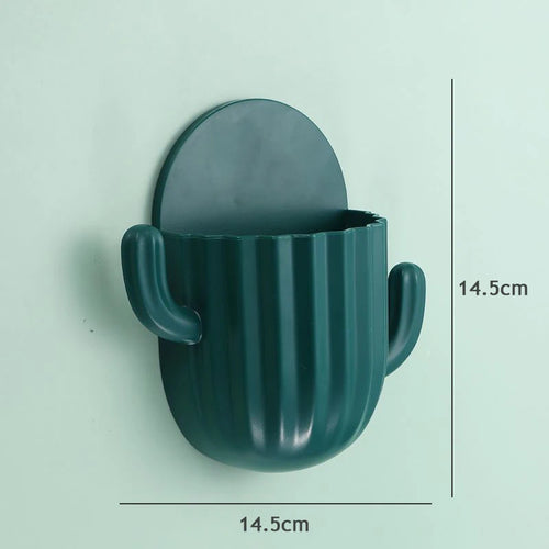 support mural auto-adhésif pour rangement de brosse et dentifrice cactus - vue 7 sur 10